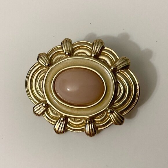 Vintage Cabochon Enamel Brooch Pin Unmarked - Picture 10 of 11